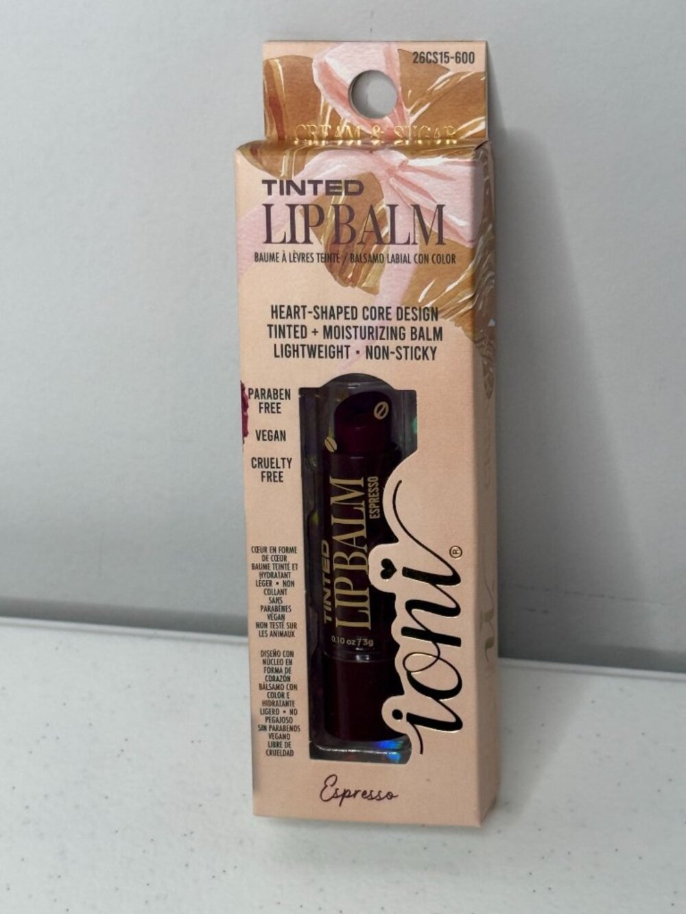 Ioni Espresso Raspberry Tinted Lip Balm Heart Core Cream & Sugar Coquette Makeup